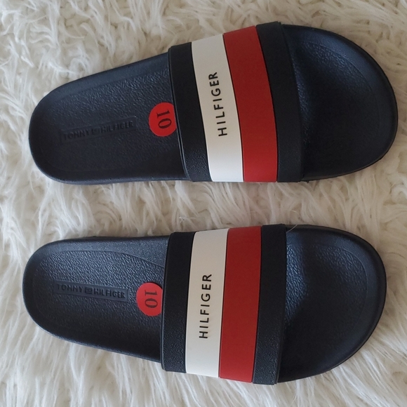 Tommy Hilfiger Men's Slide Slipper Navy Blue Size 10 - Picture 1 of 8
